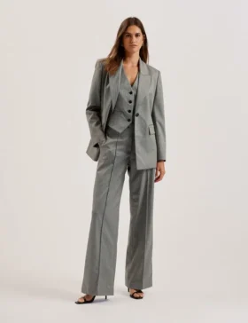KOA Oversized Herringbone Single Breasted Blazer