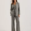 KOAT Herringbone Wide Leg Tailored Trousers