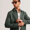 KUMARH Linen Blend Zip Up Harrington Jacket