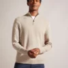 KURNLE T Knit Half Zip Funnel Neck Jumper