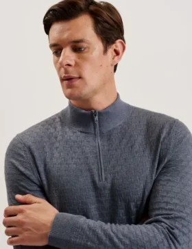 KURNLE T Knit Half Zip Funnel Neck Jumper