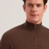 KURNLE T Knit Half Zip Funnel Neck Jumper