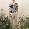 KYES Short Sleeve Knitted Leaf Shirt