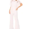 LACE FRONT PLEAT SUITING PANT White
