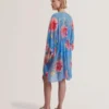LARJA Floral Print Chiffon Mini Beach Kaftan