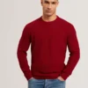 LEOCADI Herringbone Trim Textured Knit Sweater
