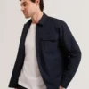 LEVON Jacquard Dotted Texture Utility Overshirt