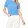 LILAC Open Knit Short Sleeve Polo Shirt