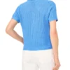 LILAC Open Knit Short Sleeve Polo Shirt