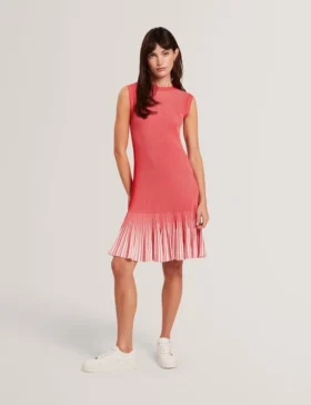 LILYO Ribbed Knit Flippy Hem Mini Dress