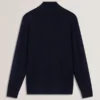 LIMEHAS Wool Quarter Zip Funnel Neck Sweater