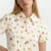 LIZ Wildflower Embroidered Cropped Shirt