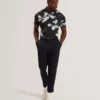LONGBRI Photographic Floral Print Cotton Polo Shirt