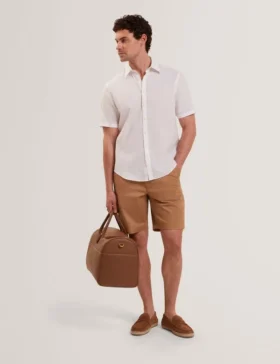 LOWETON Slim Leg Stretch Cotton Chino Shorts