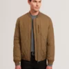 MAILINS Diamond Quilted Zip Bomber Jacket