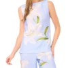MATIA Lily Print Linen Blend Shell Top