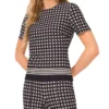 MIDGE Geometric Short Sleeve Knit Top