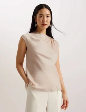 MISRINA Sleeveless Satin Blouse