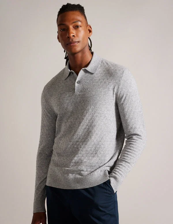 MORAR Long Sleeve T Stitch Knitted Polo MORAR Long Sleeve T Stitch Knitted Polo