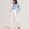 MORRIAT Barrel Leg Woven Tailored Trousers