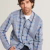 MOSENS Blurred Check Knitted Cardigan Jacket