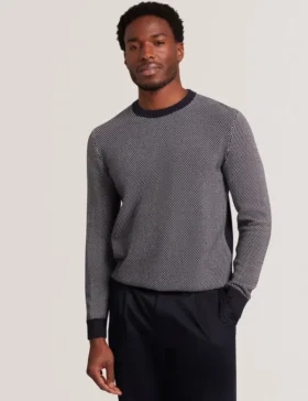 NEOPOTI Contrast Stitch Knit Cotton Polo Shirt
