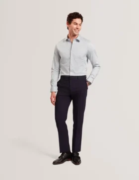 OLWENO Micro Geo Print Long Sleeve Slim Shirt
