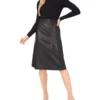 ONEIDA Mock Neck Midi Dress with Faux Leather Skirt