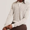 OSAKA Textured Silk Blend Long Sleeve Polo