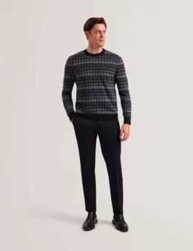 OSBURN Ombre Jacquard Crew Neck Jumper