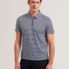 OUNSLO Printed Zip Neck Cotton Polo Shirt