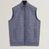 PAFAVOR Quilted Front Funnel Neck Zip-Up Gilet