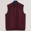 PAFAVOR Quilted Front Funnel Neck Zip-Up Gilet
