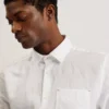 PALOMAS Short Sleeve Textured Linen Cotton Shirt