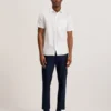 PALOMAS Short Sleeve Textured Linen Cotton Shirt