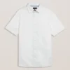 PALOMAS Short Sleeve Textured Linen Cotton Shirt