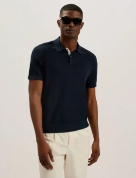 PELTZ Short Sleeve Regular Silk Blend Polo