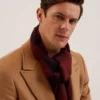 PETERRR Block Check Scarf With Fringe Trim