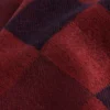 PETERRR Block Check Scarf With Fringe Trim