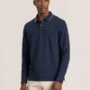 POPCORN STRIPE LONG SLEEVE POLO Sky Captain