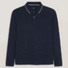 POPCORN STRIPE LONG SLEEVE POLO Sky Captain