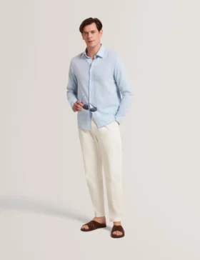 PRYNN Linen Cotton Woven Long Sleeve Shirt
