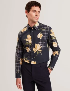 QUORIK Mixed Floral Print Long Sleeve Shirt