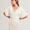 REBEXXA Wide Sleeve Knitted Bodycon Midi Dress REBEXXA Wide Sleeve Knitted Bodycon Midi Dress