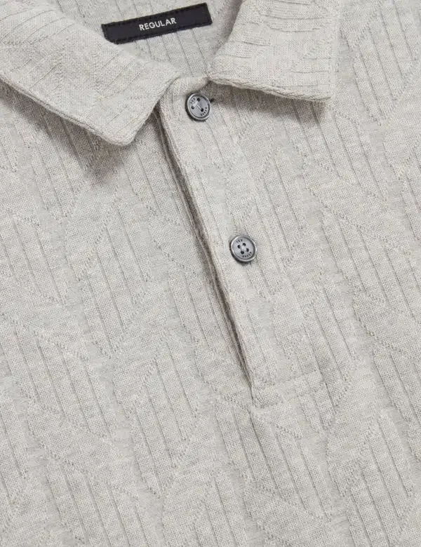 REMBRAN Cable Texture Cotton Blend Polo REMBRAN Cable Texture Cotton Blend Polo
