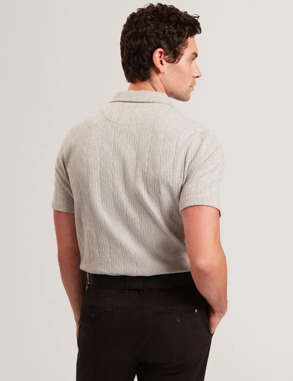 REMBRAN Cable Texture Cotton Blend Polo REMBRAN Cable Texture Cotton Blend Polo