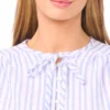 ROCHELLE Striped Volume Sleeve Cotton Blouse
