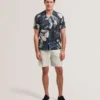 ROGNSKI Relaxed Floral Short Sleeve Linen Shirt