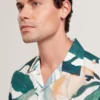 ROGNSKI Relaxed Floral Short Sleeve Linen Shirt