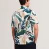 ROGNSKI Relaxed Floral Short Sleeve Linen Shirt